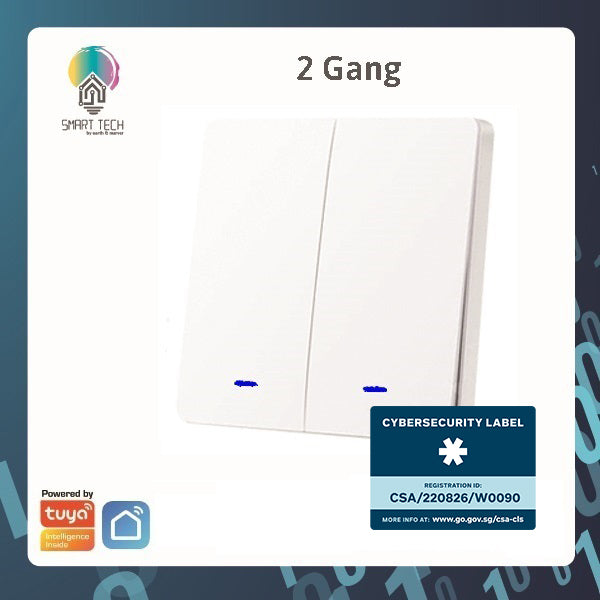 SMART TECH® Smart Switch Tuya Wifi BLE No Neutral Wire, Capacitor Needed Smart Life Alexa and Google Assistance