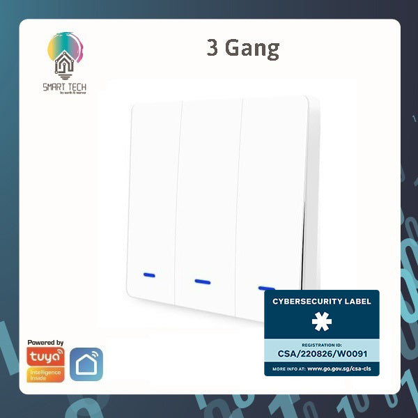 SMART TECH® Smart Switch Tuya Wifi BLE No Neutral Wire, Capacitor Needed Smart Life Alexa and Google Assistance