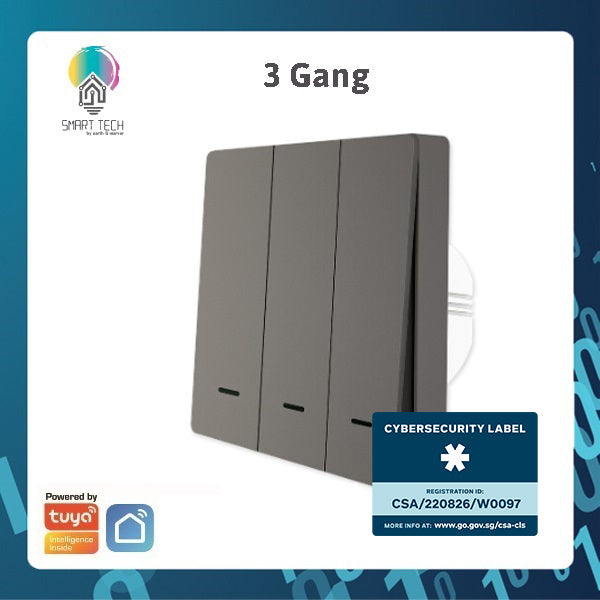 SMART TECH® Smart Switch Tuya Wifi BLE No Neutral Wire, Capacitor Needed Smart Life Alexa and Google Assistance