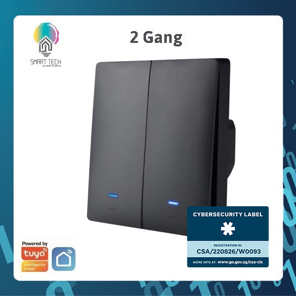 SMART TECH® Smart Switch Tuya Wifi BLE No Neutral Wire, Capacitor Needed Smart Life Alexa and Google Assistance