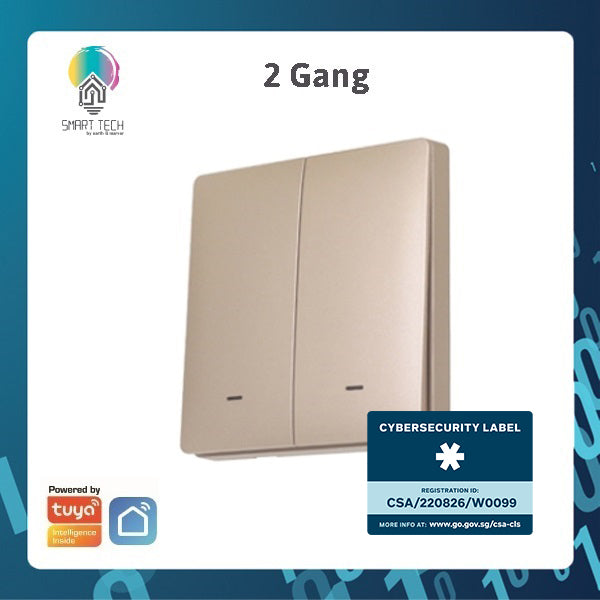 SMART TECH® Smart Switch Tuya Wifi BLE No Neutral Wire, Capacitor Needed Smart Life Alexa and Google Assistance
