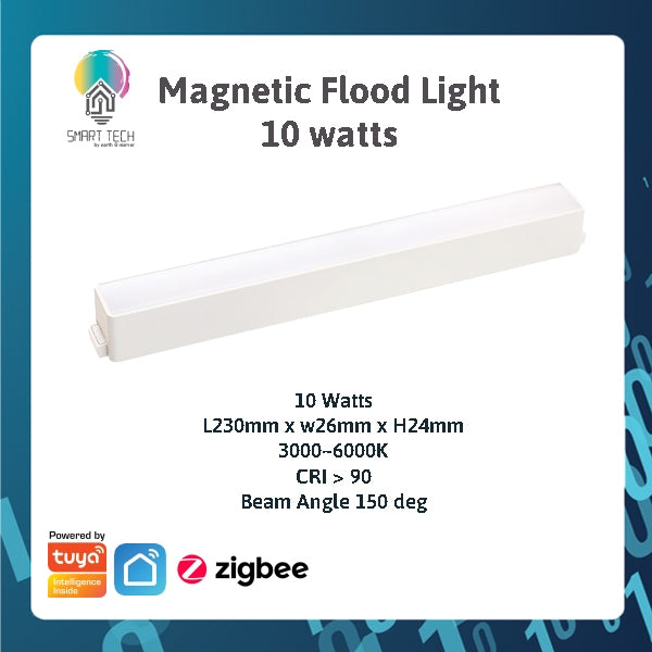 SMART TECH® White Tuya Smart Zigbee Magnetic Track Light System 48VDC track and Rail Modular Smartlife LED Dimmable