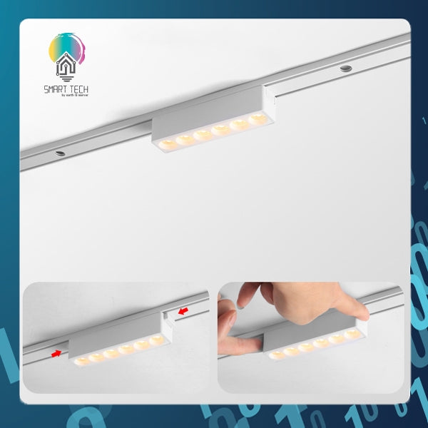 SMART TECH® White Tuya Smart Zigbee Magnetic Track Light System 48VDC track and Rail Modular Smartlife LED Dimmable