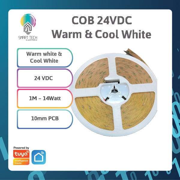 SMART TECH® Tuya Smart COB LED strip light Dual Color Warm White and Cool White  cove wardrobe light ambient