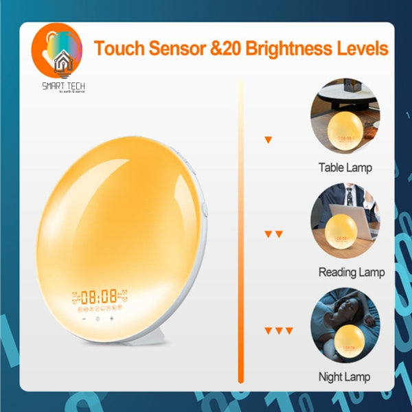 SMART TECH® Tuya WiFi Radio Clock with Night light , Nature sound, Radio FM function and 1 USB out for mobile charge