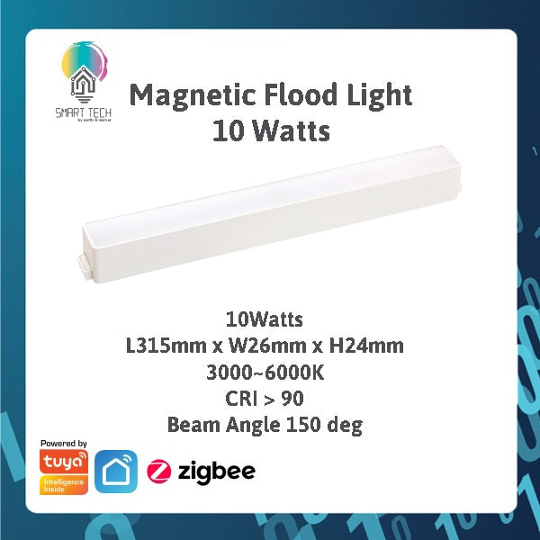 SMART TECH® White Tuya Smart Zigbee Magnetic Track Light System 48VDC track and Rail Modular Smartlife LED Dimmable