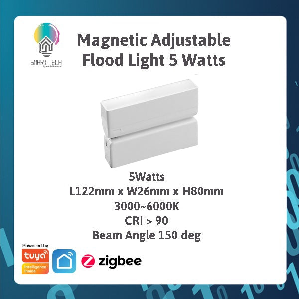 SMART TECH® White Tuya Smart Zigbee Magnetic Track Light System 48VDC track and Rail Modular Smartlife LED Dimmable