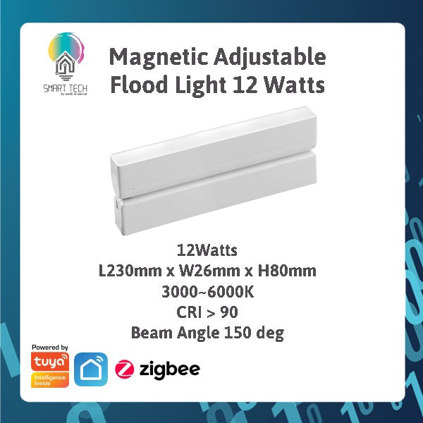 SMART TECH® White Tuya Smart Zigbee Magnetic Track Light System 48VDC track and Rail Modular Smartlife LED Dimmable