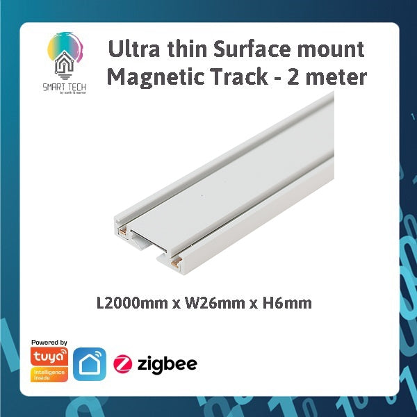 SMART TECH® White Tuya Smart Zigbee Magnetic Track Light System 48VDC track and Rail Modular Smartlife LED Dimmable