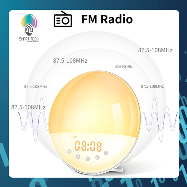 SMART TECH® Tuya WiFi Radio Clock with Night light , Nature sound, Radio FM function and 1 USB out for mobile charge