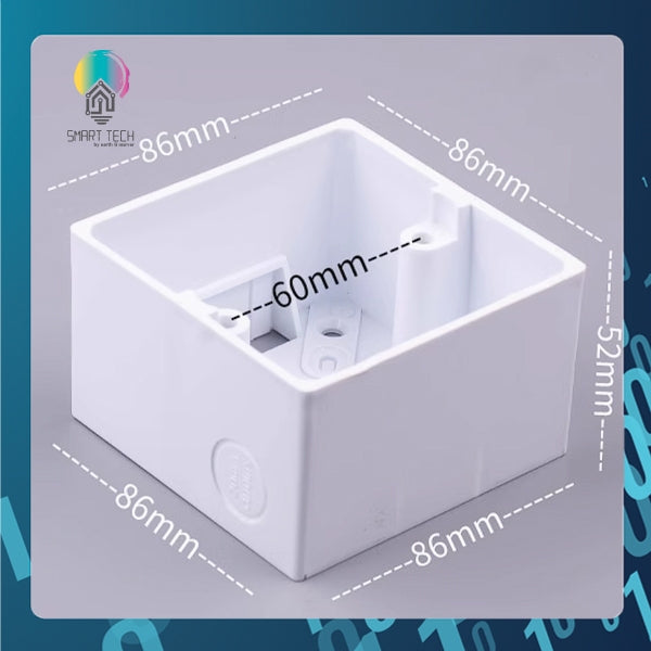 SMART TECH® Surface mounting Box for Smart Switch , increase depth 86 x 86 x 50mm , 4 color