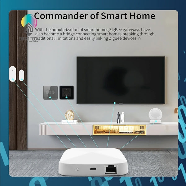 SMART TECH® Tuya Smart Zigbee Gateway with RJ45 Wired LAN Gateway USB Power SmartLife Tuya