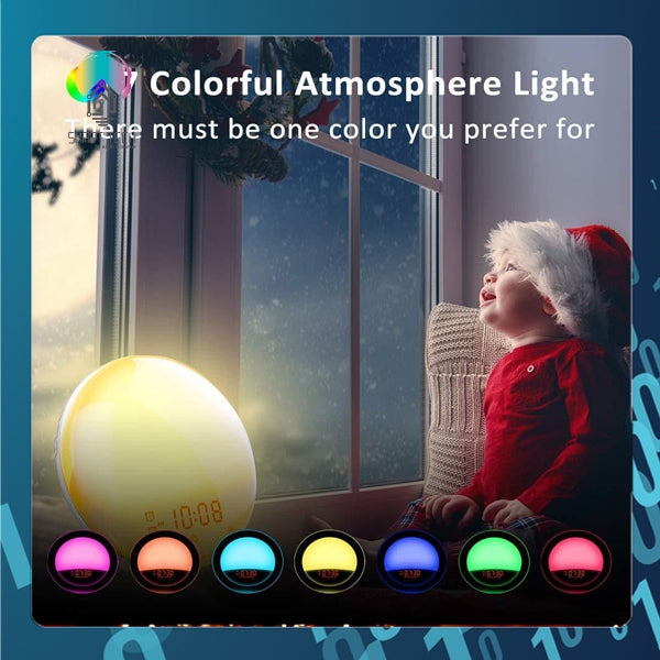 SMART TECH® Tuya WiFi Radio Clock with Night light , Nature sound, Radio FM function and 1 USB out for mobile charge