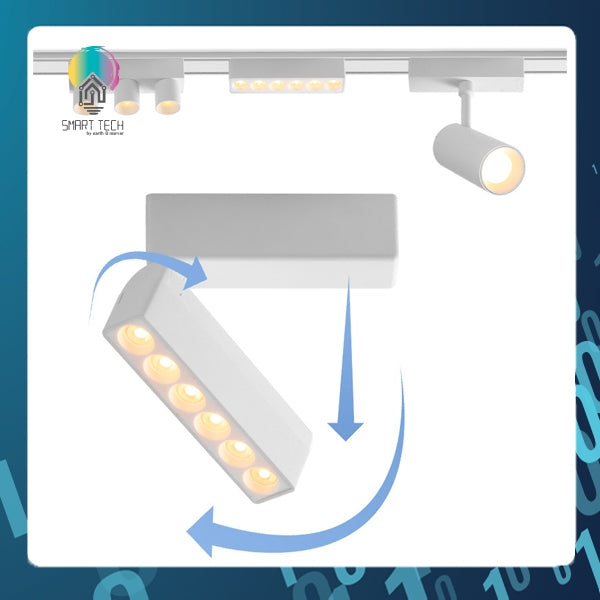 SMART TECH® White Tuya Smart Zigbee Magnetic Track Light System 48VDC track and Rail Modular Smartlife LED Dimmable