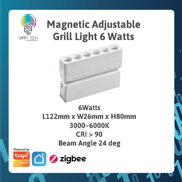 SMART TECH® White Tuya Smart Zigbee Magnetic Track Light System 48VDC track and Rail Modular Smartlife LED Dimmable