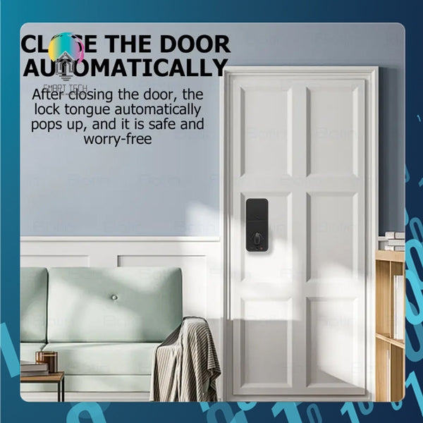 SMART TECH® Tuya WiFi 2.4Ghz App Digital Biometric Fingerprint Code Card Key Smart Door Lock for Home Tuya Smartlife