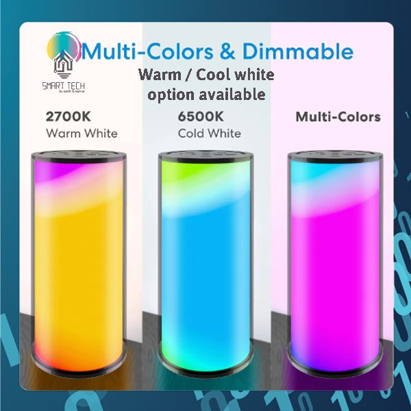 🇸🇬 SMART TECH® Tuya Smart RGBIC - White Table / Desktop rechargeable WiFi Smart Lamp