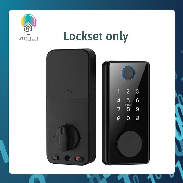 SMART TECH® Tuya WiFi 2.4Ghz App Digital Biometric Fingerprint Code Card Key Smart Door Lock for Home Tuya Smartlife