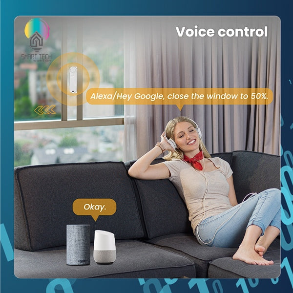 🇸🇬 SMART TECH® Tuya Smart Zigbee Window or Door Slider, Tuya Smartlife, Battery powered and Solar charged, Alexa Google