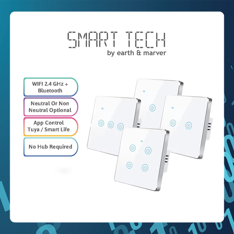 SMART TECH® Smart Switch / Tuya Smart Home device / Smart Light Switch / No Neutral / WiFI / Relay