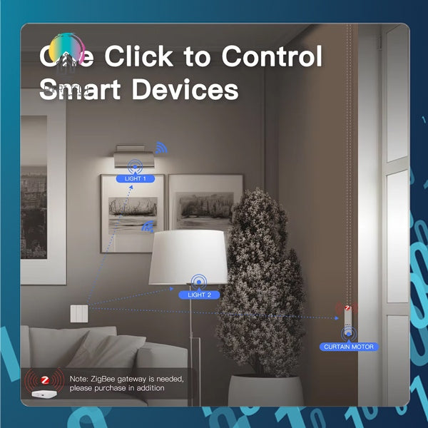 Smart Life Tuya Smart ZigBee Self Power Scene Switch No Battery No Wiring Kinetic Energy Control