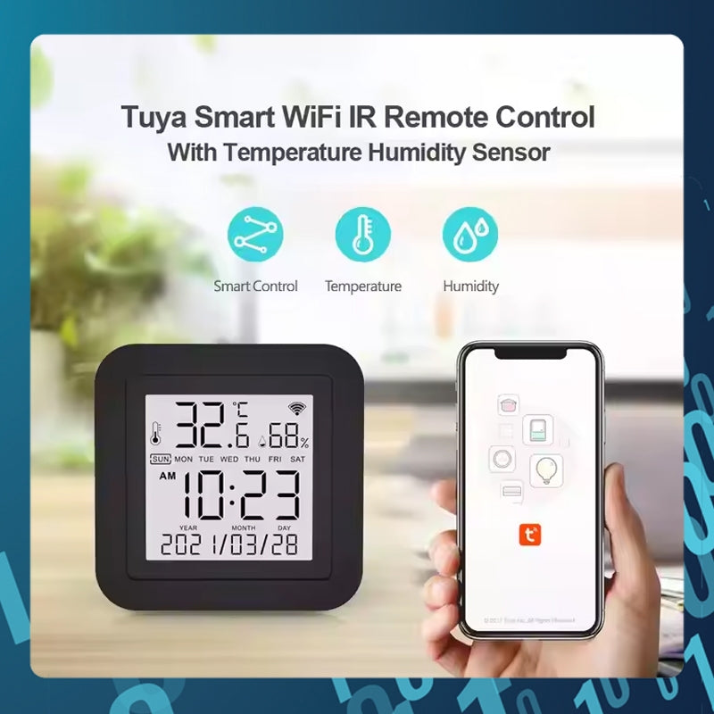 SMART TECH® WiFi Tuya Smart IR Remote Control Temperature Humidity Sensor