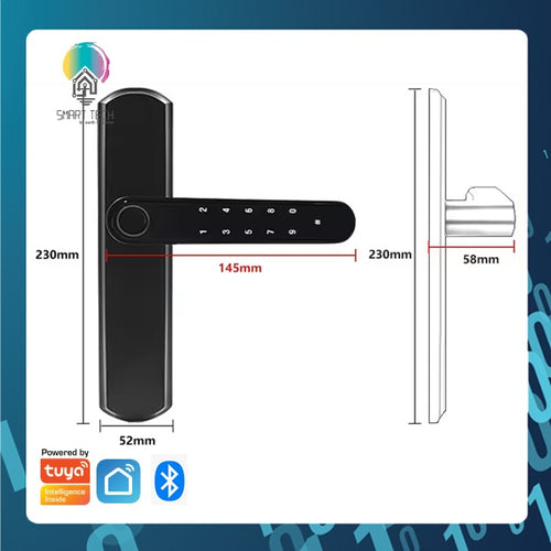 ( Local Stock ) HDB Gate Lock Smart Tech Tuya Smart Bluetooth Dual Fingerprint Gate lock