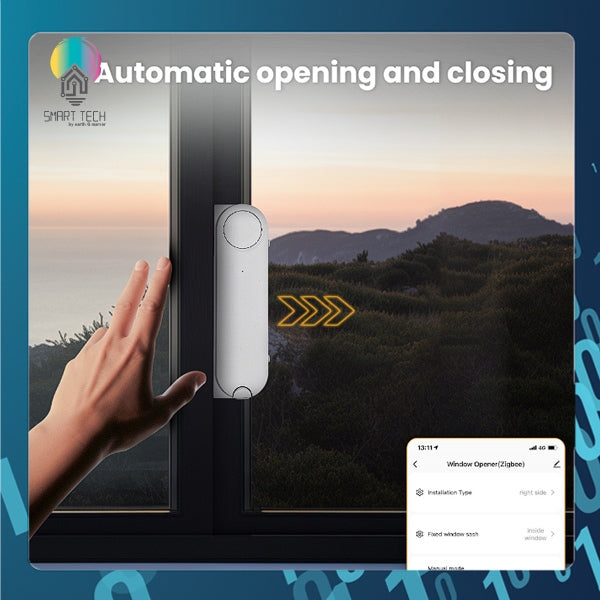 🇸🇬 SMART TECH® Tuya Smart Zigbee Window or Door Slider, Tuya Smartlife, Battery powered and Solar charged, Alexa Google