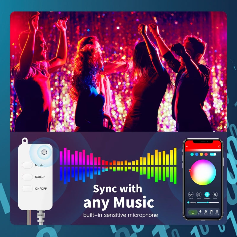 SMART TECH® Tuya WIFI Fairy Light/ Angel Light USB  Lights App Remote Control Music Sync RGB LED String Lights