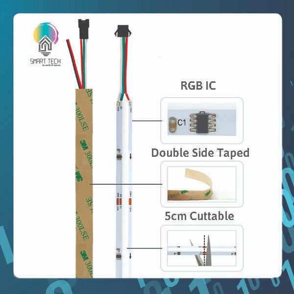 Smart WiFi RGBIC COB light strip kit