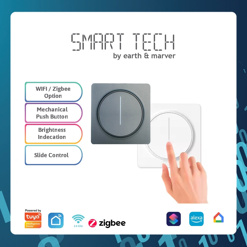SMART TECH® Tuya Smart Dimmer Smart Touch Light Dimmer Switch