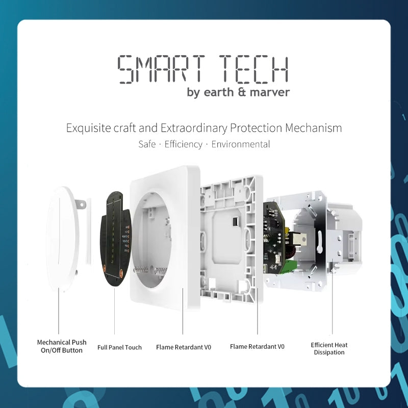SMART TECH® Tuya Smart Dimmer Smart Touch Light Dimmer Switch