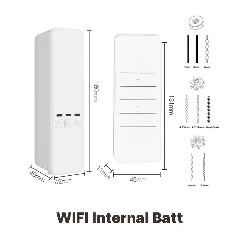 SMART TECH® Tuya Smart Roller Blind motor and remote with or without backup battery AC wall power