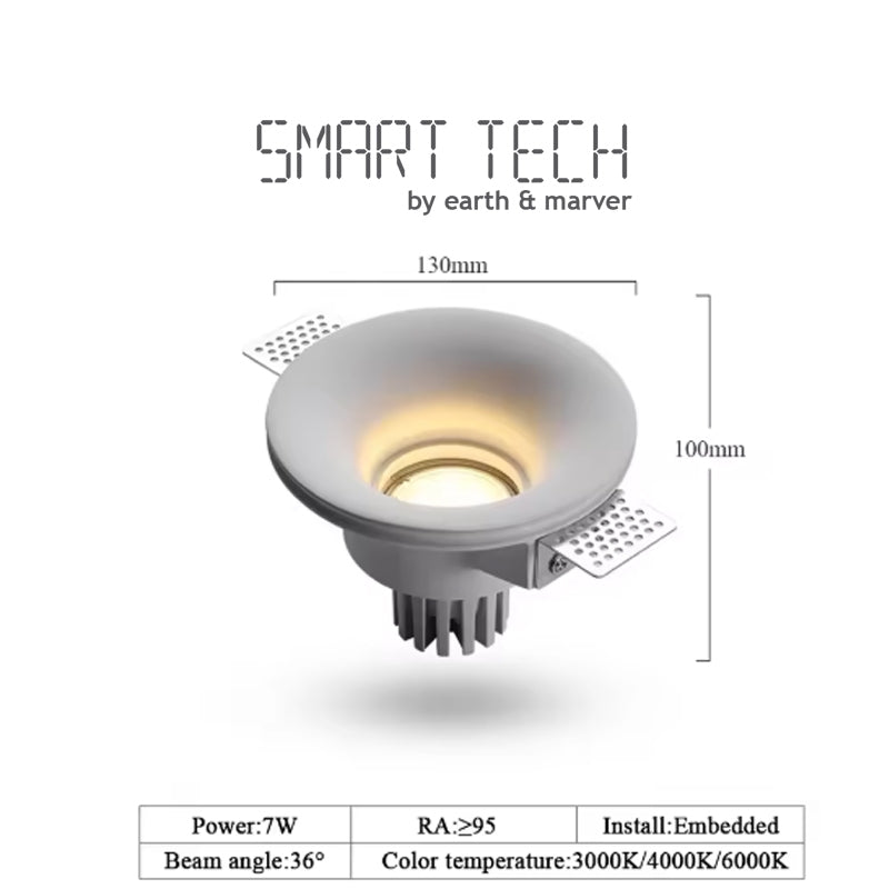 Smart Tech Tuya Recessed LED 7W Gypsum Downlight Borderless Zigbee Spotlight Anti-Glare Smart Downlight Diameter130mm